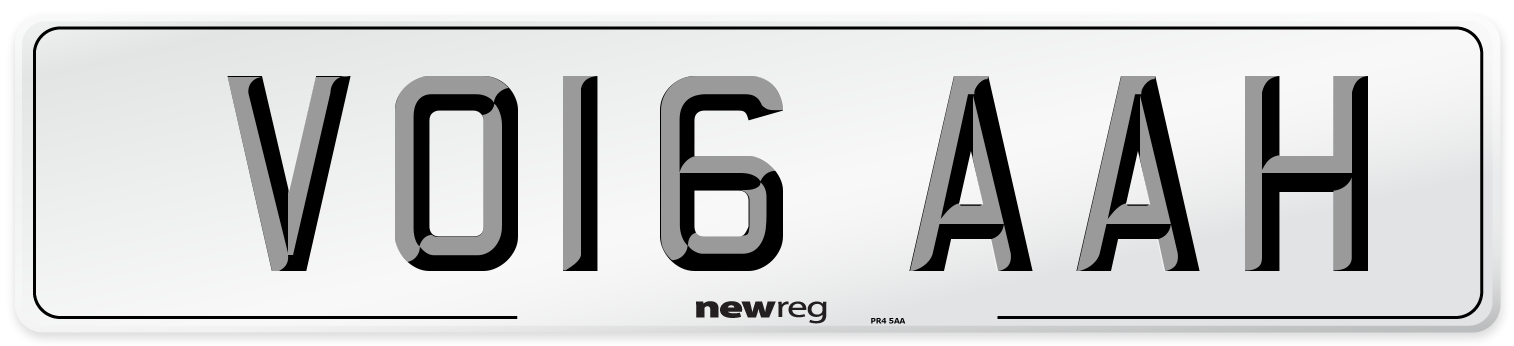VO16 AAH Number Plate from New Reg